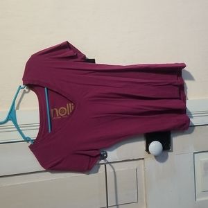 Light purple/maroon short sleeve, S